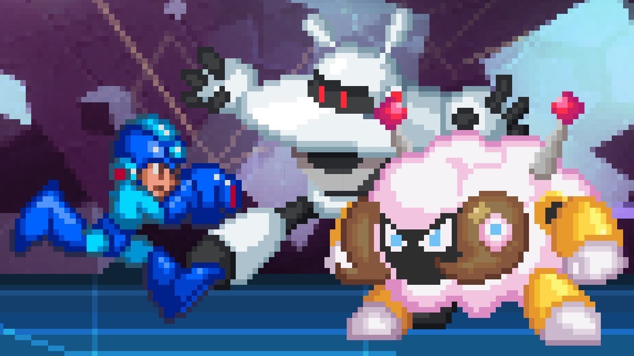 Watch Mega Man Fight Galaxy Man and Sheep Man in 32-Bit Style